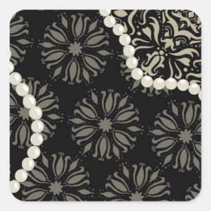 Delicious damask square sticker