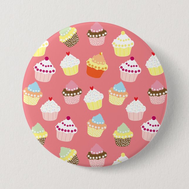 Delicious Decorated Birthday Cupcakes 7.5 Cm Round Badge (Front)