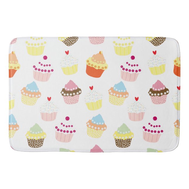 Delicious Decorated Birthday Cupcakes Bath Mat (Front)