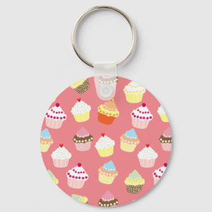 Delicious Decorated Birthday Cupcakes Key Ring