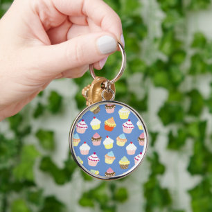 Delicious Decorated Birthday Cupcakes Key Ring