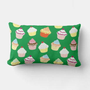 Delicious Decorated Birthday Cupcakes Lumbar Pillo Lumbar Cushion