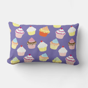 Delicious Decorated Birthday Cupcakes Lumbar Pillo Lumbar Cushion