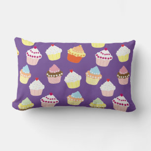 Delicious Decorated Birthday Cupcakes Lumbar Pillo Lumbar Cushion