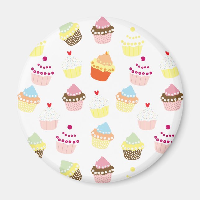 Delicious Decorated Birthday Cupcakes Magnet (Front)