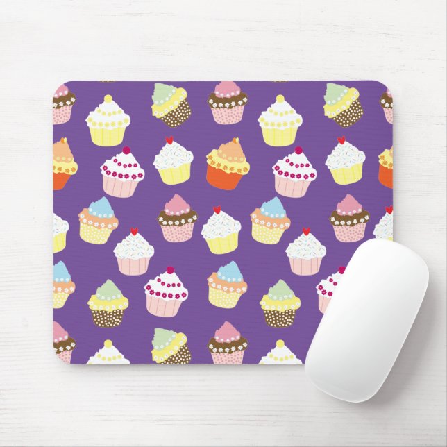 Delicious Decorated Birthday Cupcakes Mouse Mat (With Mouse)