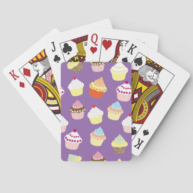 Delicious Decorated Birthday Cupcakes Playing Cards (Back)