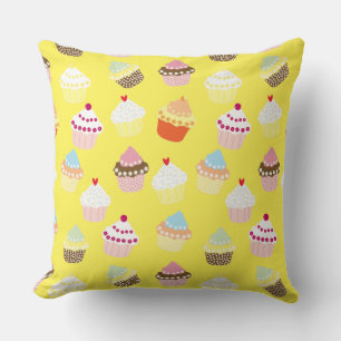 Delicious Decorated Birthday Cupcakes Throw Pillow