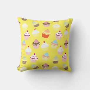 Delicious Decorated Birthday Cupcakes Throw Pillow