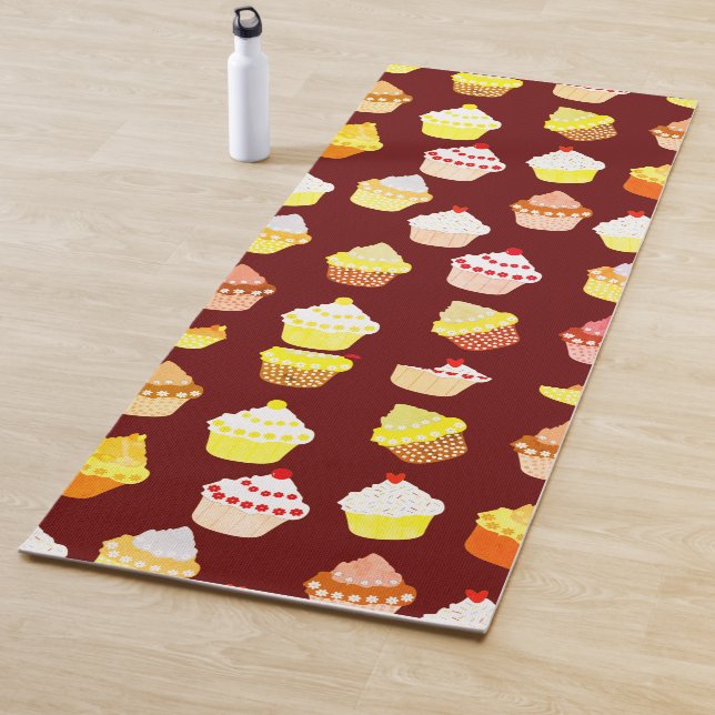 Delicious Decorated Birthday Cupcakes Yoga Mat (In Situ)