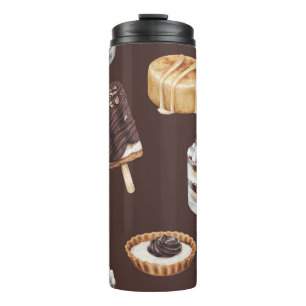 Delicious Desserts: Food Sketch Pattern Thermal Tumbler