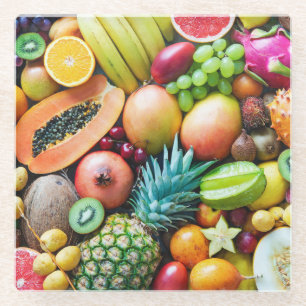 Delicious Display of Fruits Glass Coaster