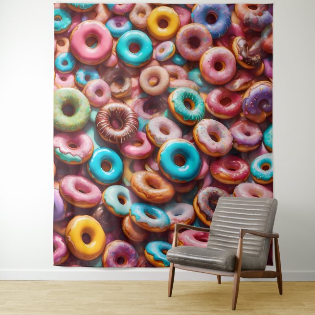 Delicious doughnut pattern tapestry (In Situ)