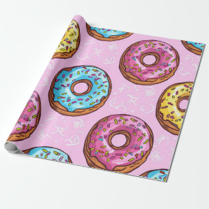 Delicious Doughnut Pattern Wrapping Paper