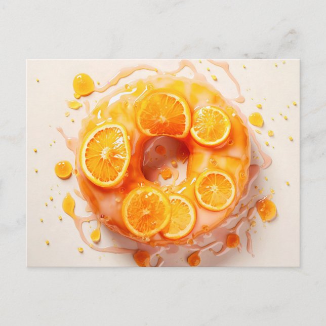 Delicious doughnut with sugar glaze, top view. ora postcard (Front)