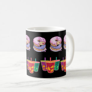Delicious Doughnuts & Fruit Juice Delight Coffee Mug