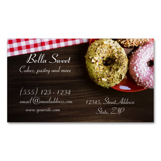 Delicious Doughnuts Magnetic Business Card (Front)