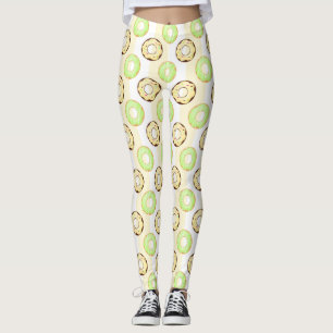 Delicious Doughnuts Yellow Stripes Pattern Leggings