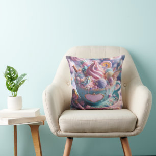 delicious fairy cup with ice cream pastel colors b cushion