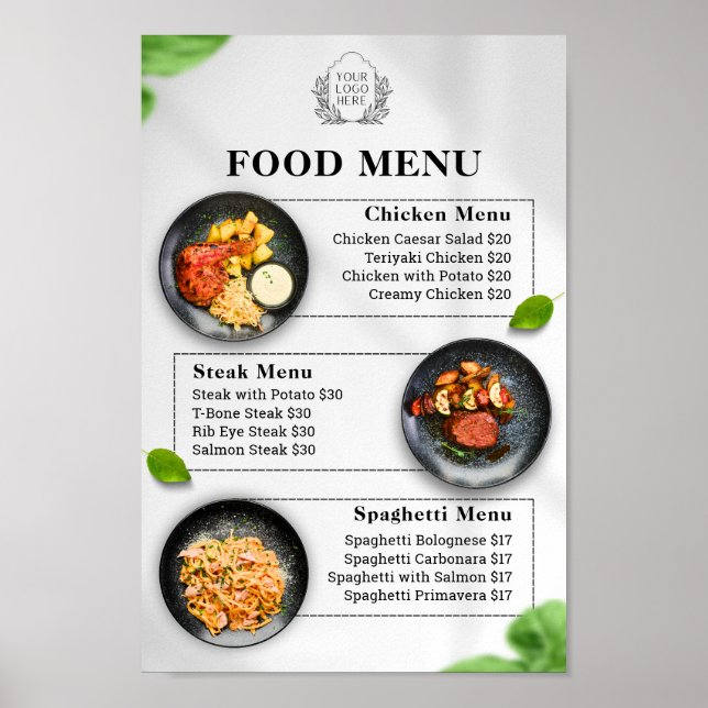 Delicious Food Menu | Restaurant Menu Design Poster (Front)