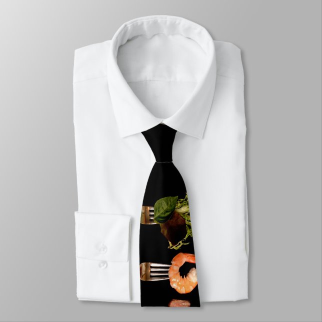 Delicious Food on Forks Black Tie (Tied)