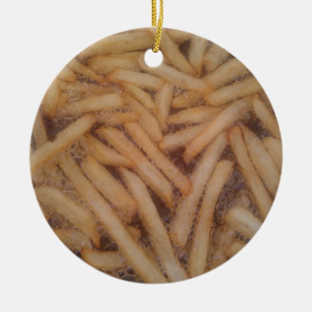 Delicious French Fries Ceramic Tree Decoration (Front)