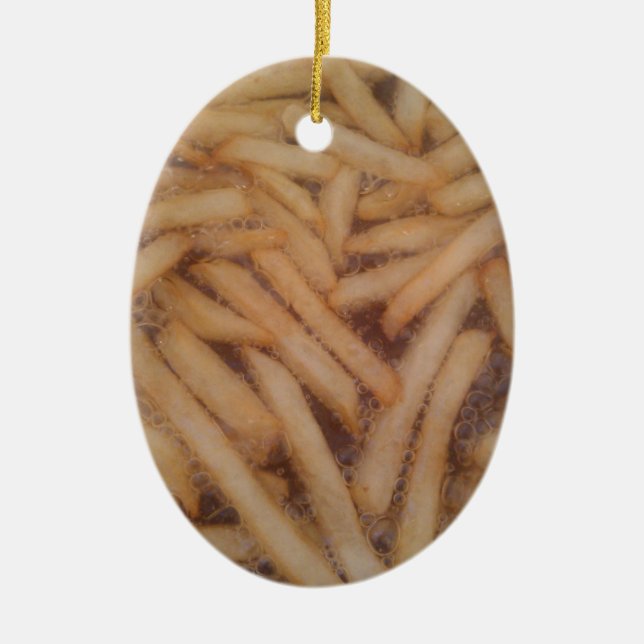 Delicious French Fries Ceramic Tree Decoration (Front)