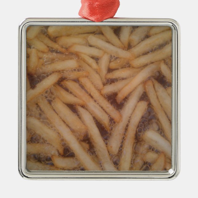 Delicious French Fries Metal Tree Decoration (Front)