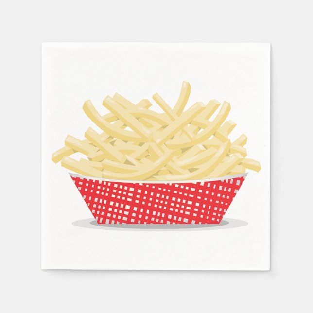 Delicious French Fries Retro Fast Food  Napkin (Front)