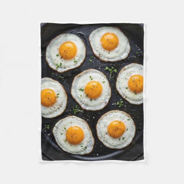 Delicious Fried Eggs On Dark Background Pattern Ar Fleece Blanket (Front)