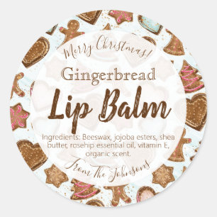 Delicious Gingerbread Scented Lip Balm Labels