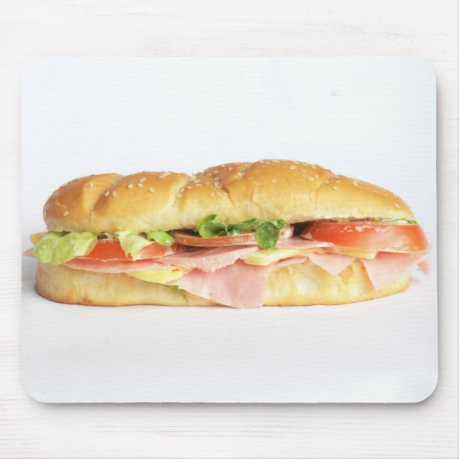 Delicious Ham & Cheese Sub Sandwich Mouse Mat (Front)