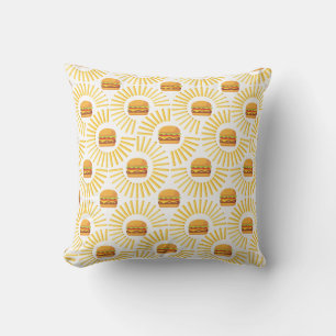 Delicious hamburger with fries cushion