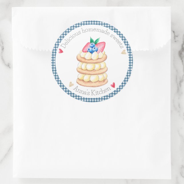 Delicious homemade sweets classic round sticker (Bag)