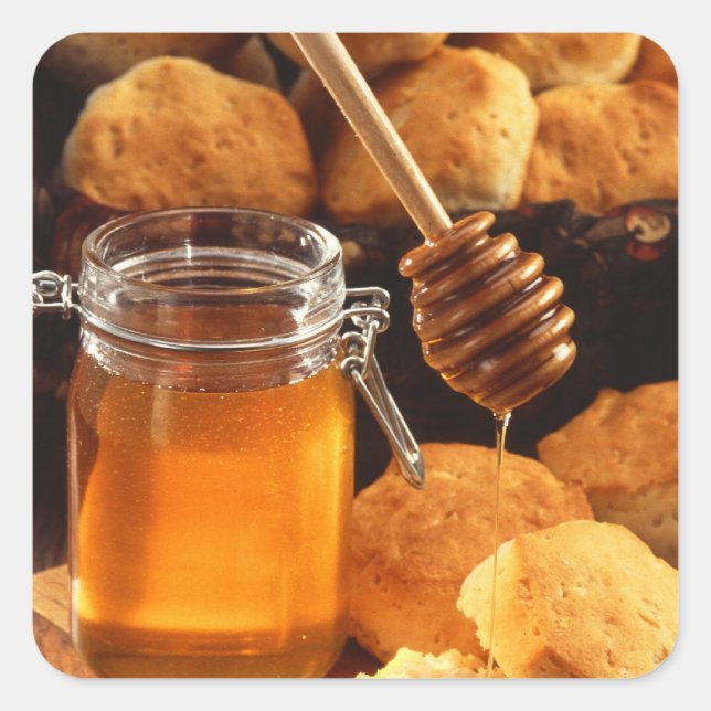 Delicious Honey Jar Square Sticker (Front)