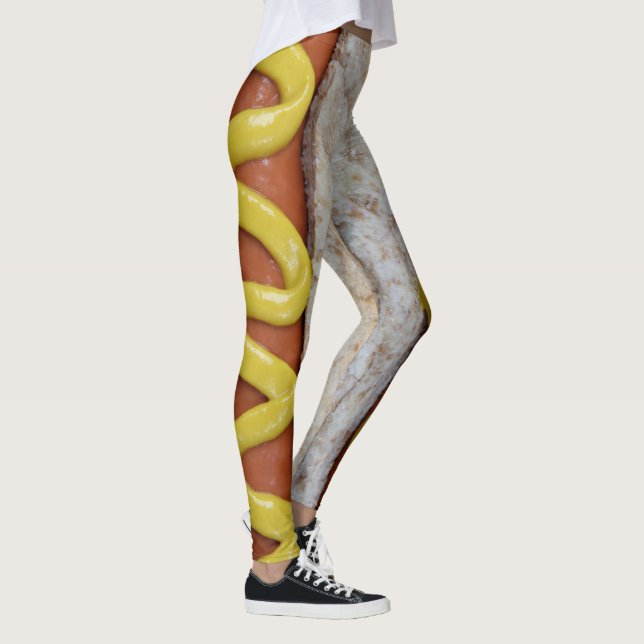delicious hot dog with mustard photograph leggings (Right)