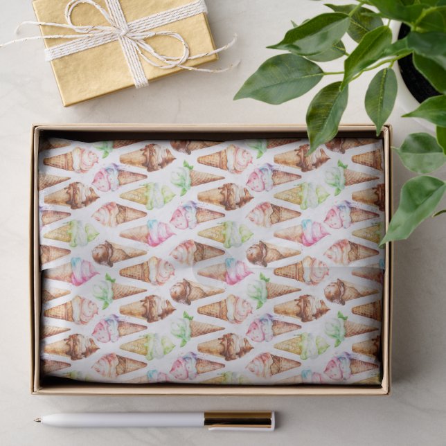 Delicious Ice Cream Cones Tissue Paper (Gift)