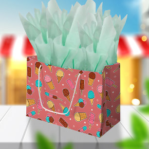 Delicious Ice Cream Delights   Dark Pink Treats Large Gift Bag