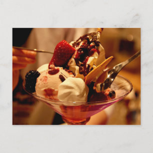 "Delicious Ice Cream Sundae" Postcard