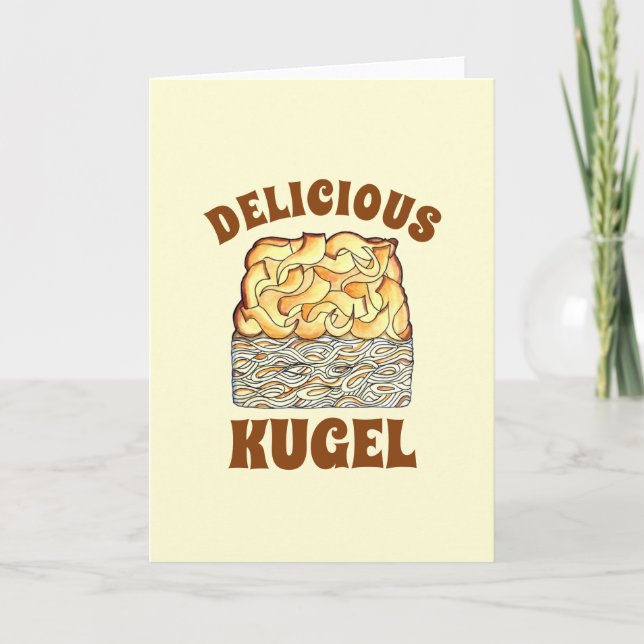 Delicious Kugel Jewish Egg Noodle Casserole Card (Front)