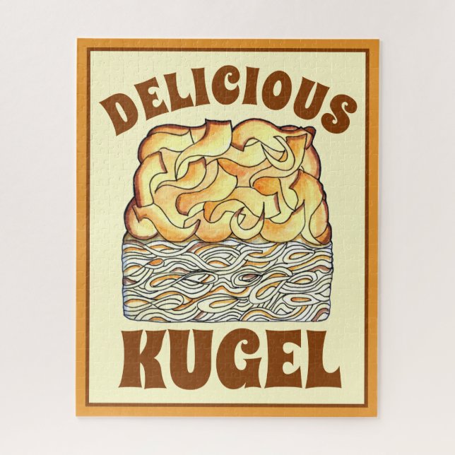 Delicious Kugel Jewish Egg Noodle Casserole Jigsaw Puzzle (Vertical)