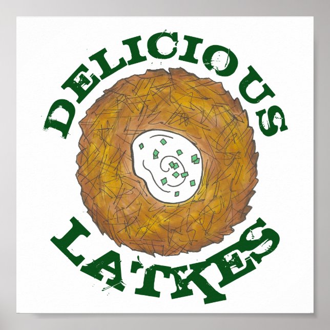 Delicious Latkes Jewish Cuisine Food Kitchen Decor (Front)