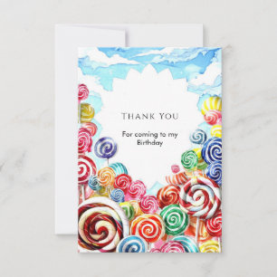 Delicious Magical Candyland Birthday Thank You Card