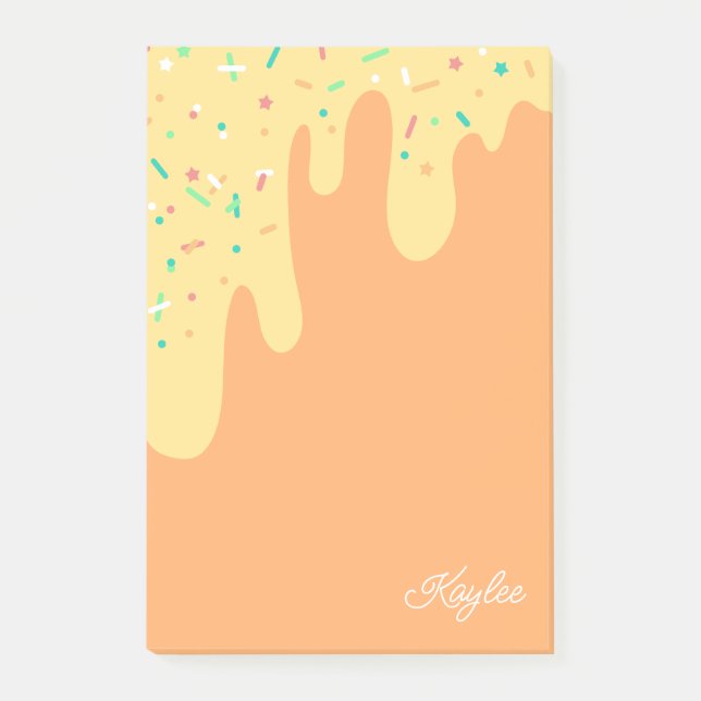 Delicious Mango Frosting Sprinkles Your Name Post-it Notes (Front)