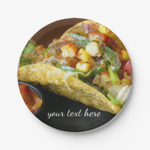 delicious Mexican Tacos photograph Paper Plate