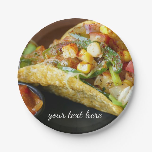 delicious Mexican Tacos photograph Paper Plate (Front)