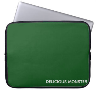 Delicious Monster green color name Laptop Sleeve