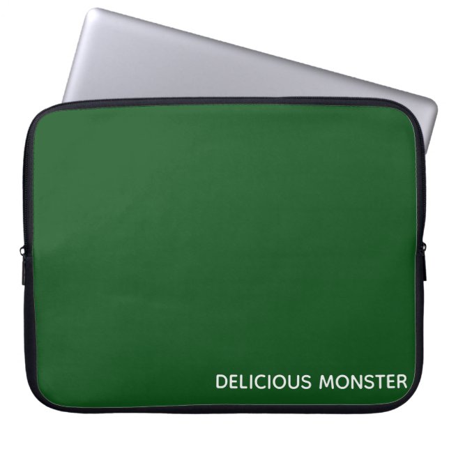 Delicious Monster green color name Laptop Sleeve (Front)