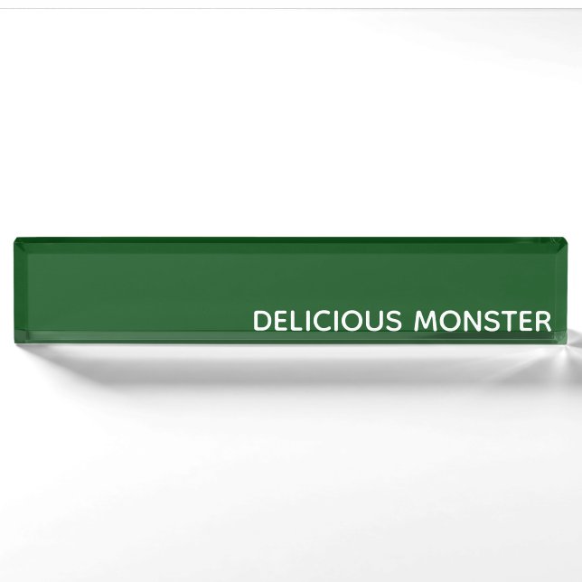 Delicious Monster green color name Nameplate (Front)