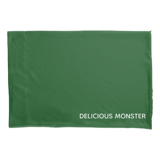 Delicious Monster green colour name Pillowcase (Front)